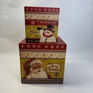 Lang Co. Bob's Boxes Christmas Santa Snowman Nesting Storage Boxes Poloson